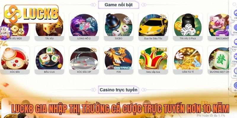 LUCK8 gia nhập thị trường cá cược trực tuyến hơn 10 năm LUCK8 gia nhập thị trường cá cược trực tuyến hơn 10 năm