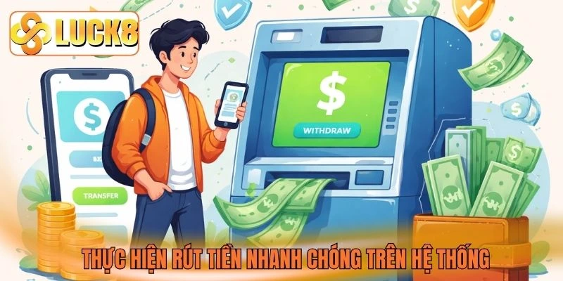 Thực hiện rút tiền nhanh chóng trên hệ thống Thực hiện rút tiền nhanh chóng trên hệ thống